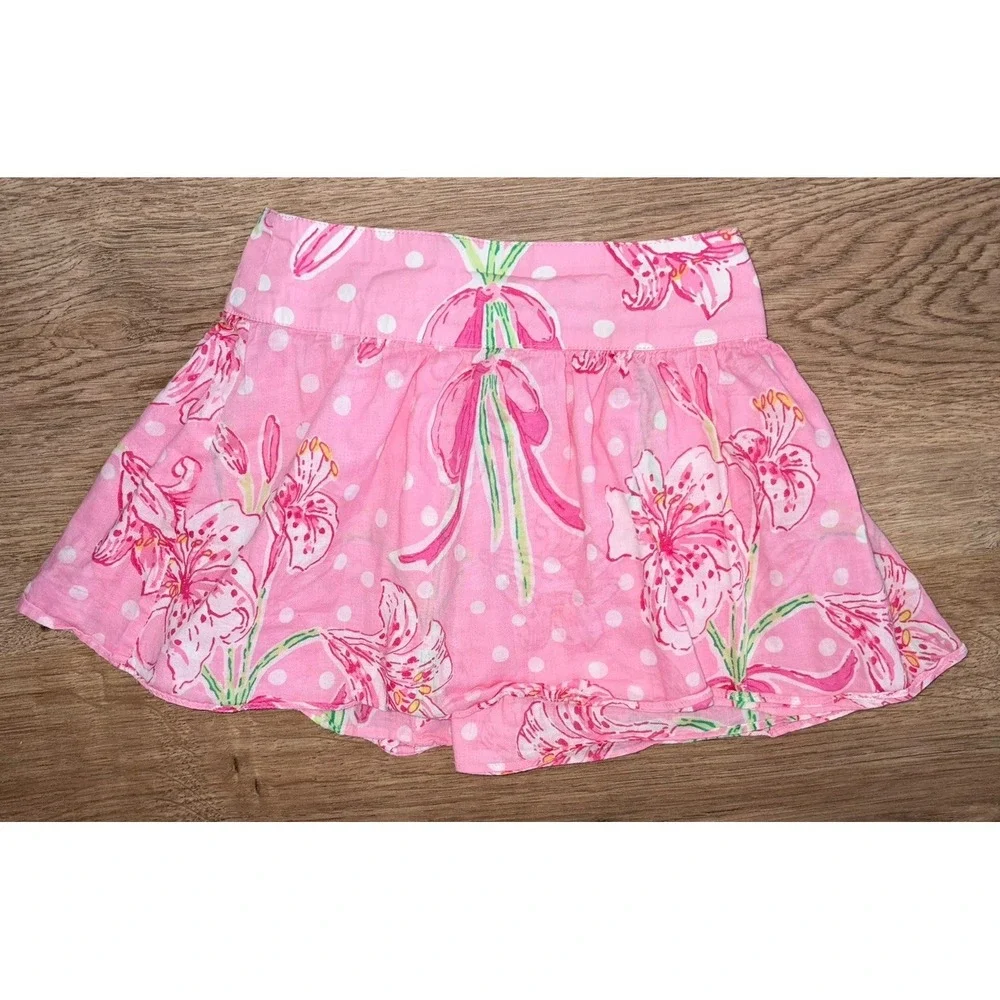 Lilly Pulitzer‎ Skirt Toddler 2T Green Pink Floral Polka Dot Vintage